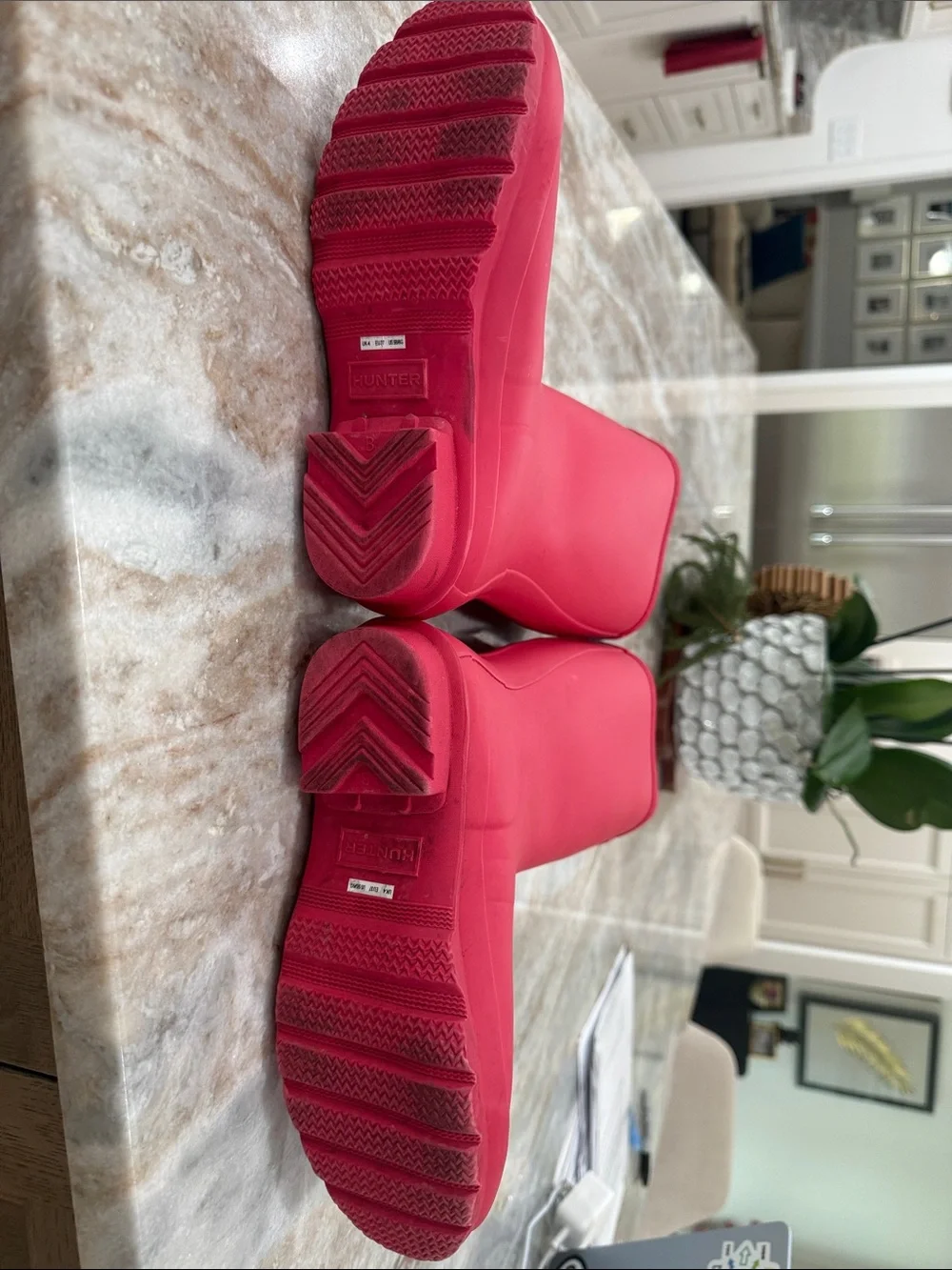 Hunter red Tall Rubber Rain Boots sz 5 kids